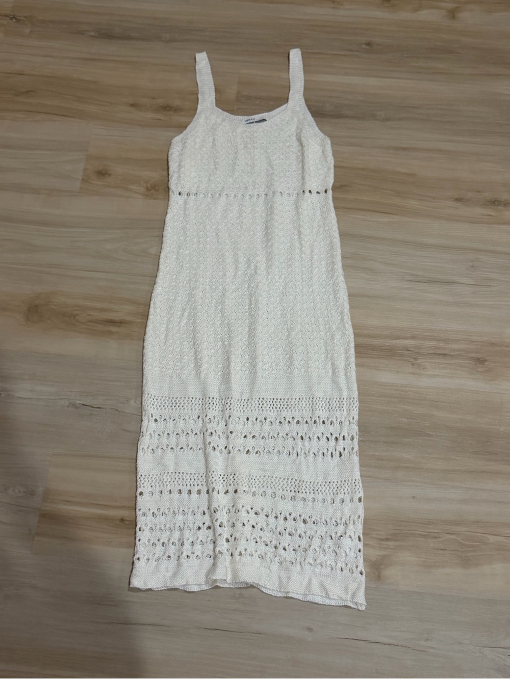 White Crochet Maxi Dress - Sleeveless Summer Knit